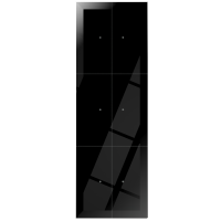 Panel dotykowy szklany, potrójny, 6 pól dotykowych, czarny | GP-222-B F&F