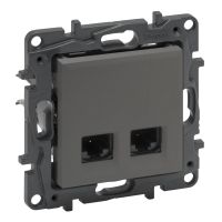 Gniazdo 2x RJ 45 Kat. 6 STP, Legrand Niloe Step, stalowe | 863466 Legrand