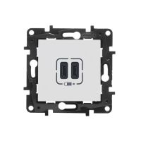 Gniazdo podwójne USB 2xUSB c, 3 a, kolor biały, Niloe Step | 863139 Legrand