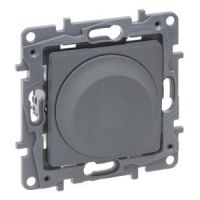 Ściemniacz obrotowy 300 W, 2 przewodowy (do obciążeń RLC oraz do lamp LED) stal, Niloe Selection | 762388 Legrand