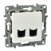 Gniazdo 2xRJ 45 Kat. 6 UTP perła, Niloe Selection | 762474 Legrand