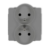 Mechanizm gniazda podwójnego do ramki z/u 2x(2P+Z) (przesłony torów prądowych) | 27DGPR-2ZP Karlik Elektrotechnik