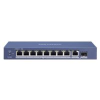 Niezarządzalny switch PoE, 8 portów × Gigabit PoE, 1 port × Gigabit RJ45 port, 1 port światłowodowy | 301801423 Hikvision Poland