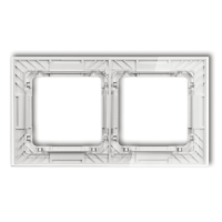 Ramka podwójna uniwersalna transparentna DECO Art - efekt szkła (ramka: transparentna, spód: biały) | 52-0-DRS-2 Karlik Elektrotechnik