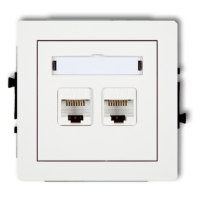 Mechanizm gniazda komputerowego podwójnego 2xRJ45, kat. 5e, 8-styków | DGK-2 Karlik Elektrotechnik