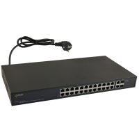 Switch 26 portów (24xPoE + 2xUPLINK, 90-264VAC, 442x44x224 PoE, 24 porty 10/100 Mb/s– IEEE 802.3af/a | SF124 Pulsar