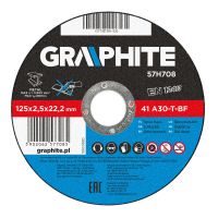Tarcza tnąca dometalu 125x2.5x22.2mm, 41 A30-T-BF | 57H708 GRAPHITE