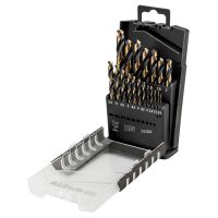Wiertła do metalu HSS-CNC, 124°, "Pro-Tec", 1.0-10.0mm, zestaw 19 szt. | 55H089 GRAPHITE