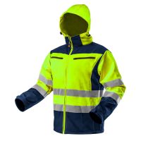 KURTKA ROBOCZA OSTRZEGAWCZA SOFTSHELL Z KAPTUREM, ŻÓŁTA, ROZMIAR S | 81-700-S NEO TOOLS