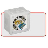 Puszka n/t 98x98x65mm IP55 6-wl dł.gum. z zaciskiem biała, VP-43 | 043-51 Viplast