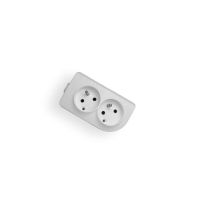 Gniazdo przenośne podwójne z uziemieniem 16A 250V, białe | GN-20 Elgotech