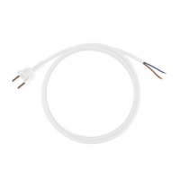 Przewód z wtyczką prostą przew. OMY 2x1, przewód 5m biały | PZ1P-5-1 Elgotech