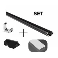 Profil C/Czarny anodowany/Mleczny/Kątowy 16,6x23,3mm (2m) (zestaw) | GXSP527 LED Labs