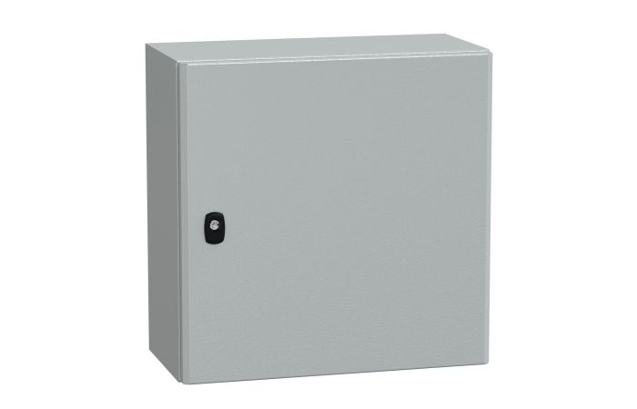 Obudowa wisząca Spacial S3D drzwi gładkie b/pł. mont 500x500x250 (WxSxG) IP66 IK10 RAL7035, Special | NSYS3D5525 Schneider Electric