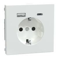 Gniazdo schuko + USB A+C 3A, biały lotos | MTN2367-6035 Schneider Electric