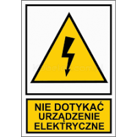 Tablica samoprzylepna 52x74 "NIE DOTYKAĆ URZĄDZENIE ELEKTRYCZNE" NO4-NDUE | NO4-NDUE Trytyt