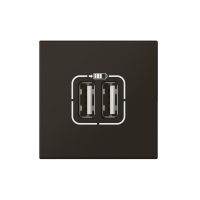 Gniazdo USB 3A 2 x USB Typ-A + Typ-A - antracyt, Mosaic | 079194L Legrand