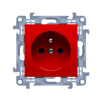 Gniazdo wtyczkowe pojedyncze z/u z przesłoną 16A, szybkozłączka, czerwony CGZ1CZ.01/22 Simon 10 | CGZ1CZ.01/22 Kontakt Simon