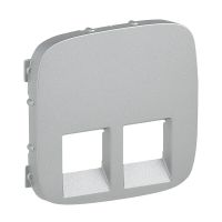 Plakietka gniazda podwójnego RJ11 lub RJ45 lub RJ11/RJ45, aluminium, Valena Allure | 755427 Legrand