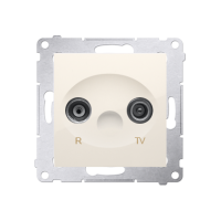 Gniazdo antenowe R-TV przelotowe (moduł) tłumienie TV i R 10 dB, kremowy DAP10.01/41 Simon 54 | DAP10.01/41 Kontakt Simon