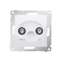 Gniazdo TV-DATA, dwa porty wyjściowe typu F, biały DAD1.01/11 Simon 54 | DAD1.01/11 Kontakt Simon