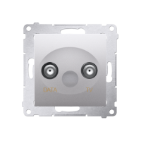 Gniazdo TV-DATA, dwa porty wyjściowe typu F, srebrny DAD1.01/43 Simon 54 | DAD1.01/43 Kontakt Simon
