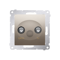 Gniazdo TV-DATA, dwa porty wyjściowe typu F, złoty mat DAD1.01/44 Simon 54 | DAD1.01/44 Kontakt Simon