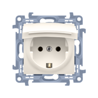 Gniazdo wtyczkowe Schuko IP44 z przesłoną, klapka kremowa, 16A, krem CGSZ1BZ.01/41 Simon 10 | CGSZ1BZ.01/41 Kontakt Simon
