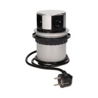 Gniazdo okrągłe wysuwane z blatu 4x250V AC z przewodem 1,5m | OR-AE-1341 Orno