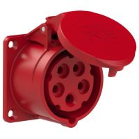 Gniazdo tablicowe proste 16A 3P+Z+N 400V 50/60Hz 6h IP44 kołnierz 70x70 | 315-6 PCE