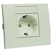 Gniazdo pojedyncze 45x45 z ramką PBRSE1RW śnieżnobiałe 16A/250V 054829 | 05104355 PROTEC.class