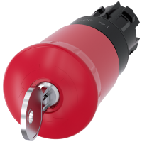 Przycisk grzybkowy STOP, awaryjny, 3SU1, 22mm, okrągły , czerwony | 3SU1000-1HT20-0AA0 Siemens