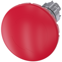Przycisk grzybkowy zatrz.awaryjne, 22mm, okrągły, metal, błyszczący, czerwony, 60mm, SIRIUS ACT | 3SU1050-1JB20-0AA0 Siemens