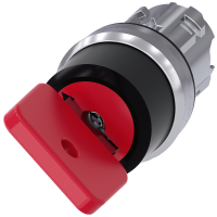 Przełącznik kluczykowy O.M.R, 22 mm, okrągły, metal, błyszczący, czerwony, wyciąganie klucza O | 3SU1050-4FF01-0AA0 Siemens