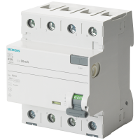 Wyłącznik różnicowoprądowy 3+N typ A, krótkozwłoczny, In: 40 A, 30 mA | 5SV3344-6KK01 Siemens