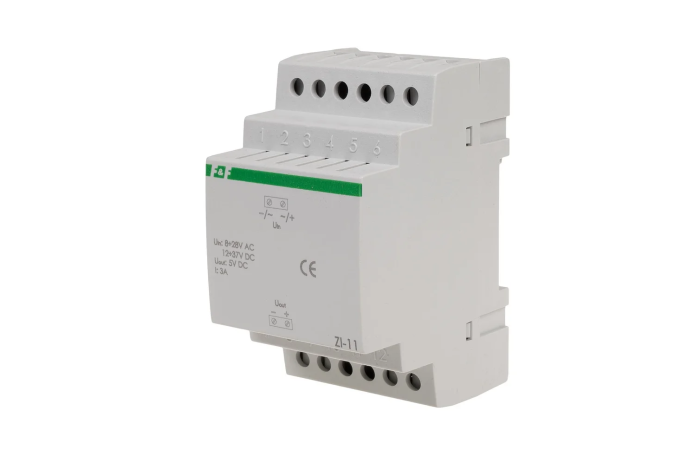 Zasilacz impulsowy ZI-11 wej. 8-28V AC, 12-37V DC wyj. 5V DC 3A | ZI-11 F&F