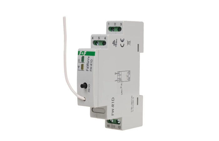 Przekaźnik bistabilny radiowy pojedynczy FW-R1D 85-265V AC/DC montaż DIN | FW-R1D F&F