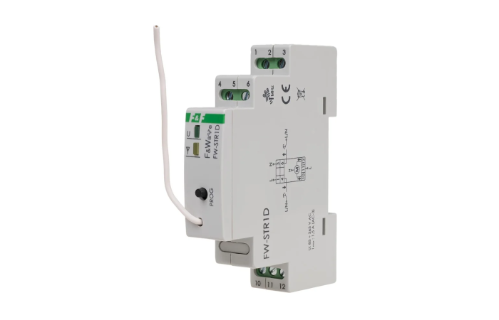 Sterownik radiowy rolet FW-STR1D 230V montaż na szynie DIN 85-265V AC/DC | FW-STR1D F&F