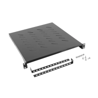 Półka do szaf 19" 800mm czarna LANBERG (1U/483x500mm udźwig do 25kg, montaż 4 punktowy) | AK-1005-B Lanberg