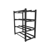Regał na baterie do UPS 830X454 2 rzędy 4 poziomy (8 półek) czarny LANBERG (FLAT PACK) | OR01-830454-204-BK Lanberg