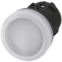 Lampka sygnalizacyjna 22mm, okrągła, plastikowy, biała, gładka, SIRIUS ACT | 3SU1001-6AA60-0AA0 Siemens