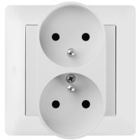 Gniazdo p/t podwójne 2x2P+Z monolit B/R, IP20, grafitowe, Carla | 1735-08 Elektro-Plast Nasielsk