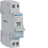Modułowy przełącznik instalacyjny I-0-II punkt wspólny od góry 1P 32A 230VAC | SFT132 Hager