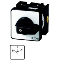 Łącznik krzywkowy 3P, 20A, 6,5kW, 0-1-2, pokrętło czarne,natablicowy, T0-4-8440/E P/T | 041222 Eaton