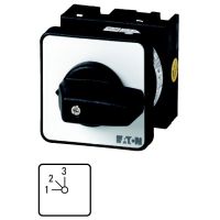 Łącznik krzywkowy 1P, 20A, 6,5kW, 1-3, bez samopowrotu, pokrętło czarne, do wbudowania w otworze 22,3mm, T0-2-8230/EZ P/T | 091058 Eaton