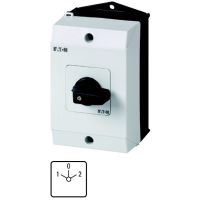 Łącznik krzywkowy 3P, 20A, 6,5kW, 1-0-2, bez samopowrotu, pokrętło czarne, w obudowie, T0-3-8212/I1 P/T | 207123 Eaton