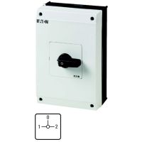 Łącznik krzywkowy 4P, 63A, 22kW, 1-0-2, bez samopowrotu, pokrętło czarne, w obudowie, T5B-4-8294/I4 P/T | 207232 Eaton