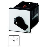Łącznik krzywkowy 2P, 63A, 22kW, 1-0-2, bez samopowrotu, pokrętło czarne, natablicowy, T5B-2-8211/E P/T | 093094 Eaton