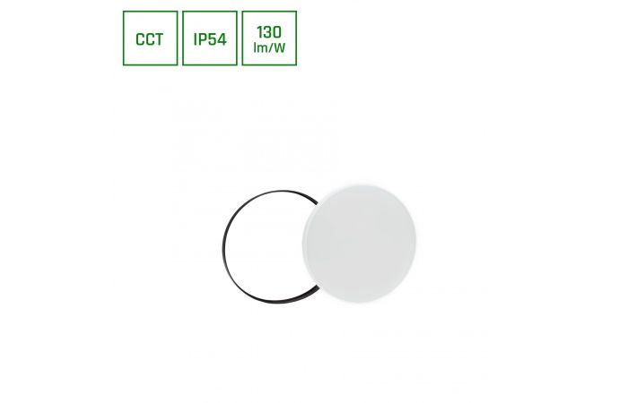 Plafon LED Nymphea Black&White Rings 18W 1440lm CCT 3000/4000/6000K IP54 250x52 mm biały/czarny | SLI031034CCT_PW Wojnarowscy