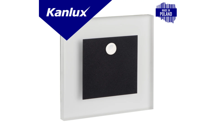 Oprawa przyschodowa APUS LED PIR B-NW 12DC 0.8W 4000K 14lm kwadratowy kolor czarny | 29856 Kanlux